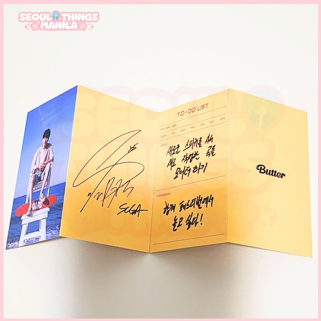 [ON HAND] BTS - Butter Peaches and Cream Message Card - Suga Version