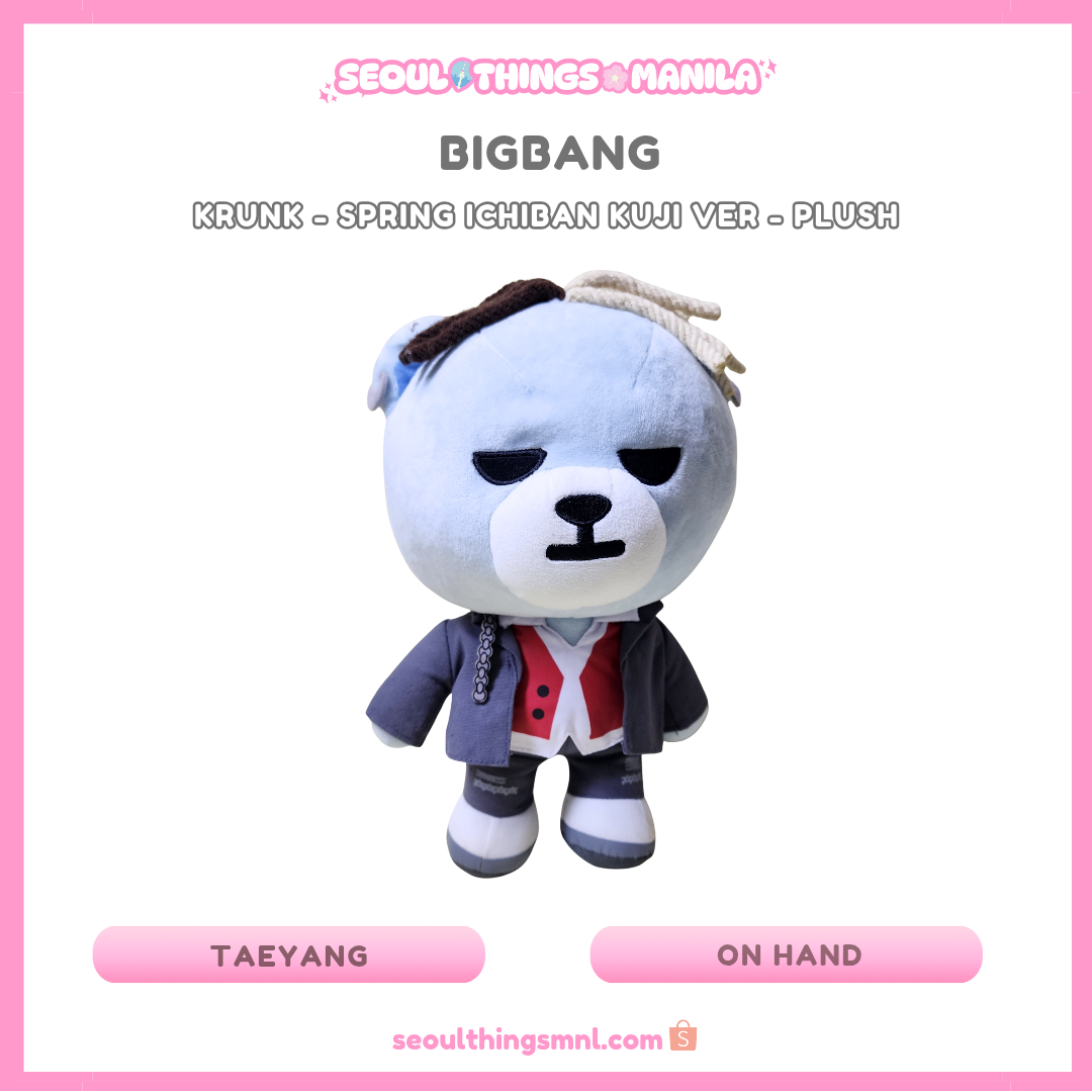 [ON HAND] Unsealed - BIGBANG - Krunk - Spring Ichiban Kuji ver Plush - Taeyang