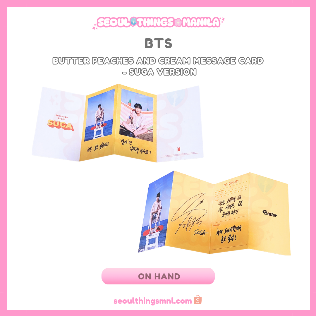 [ON HAND] BTS - Butter Peaches and Cream Message Card - Suga Version