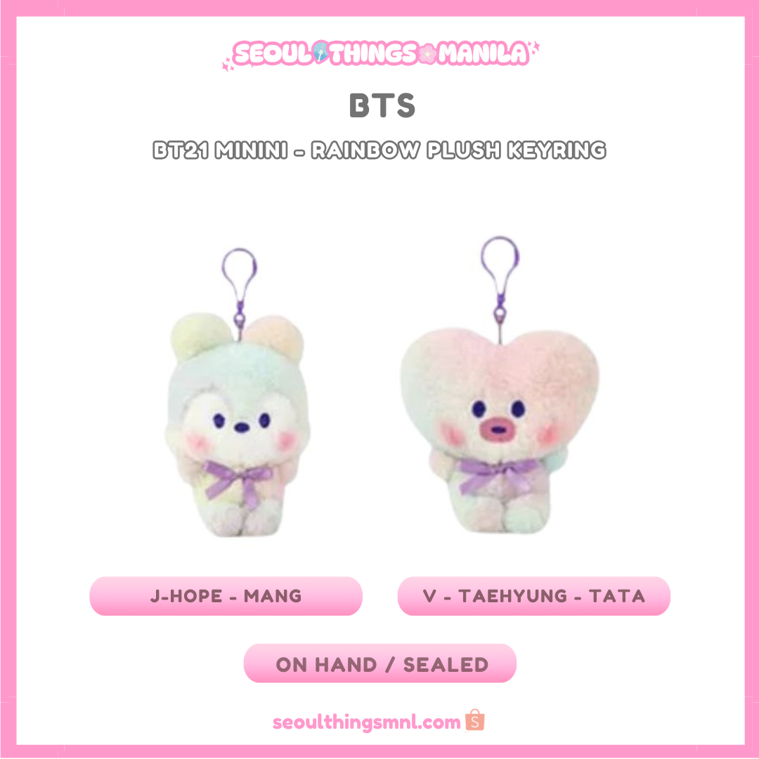 [ON HAND] Sealed MD - BTS - BT21 minini - Rainbow Plush Keyring