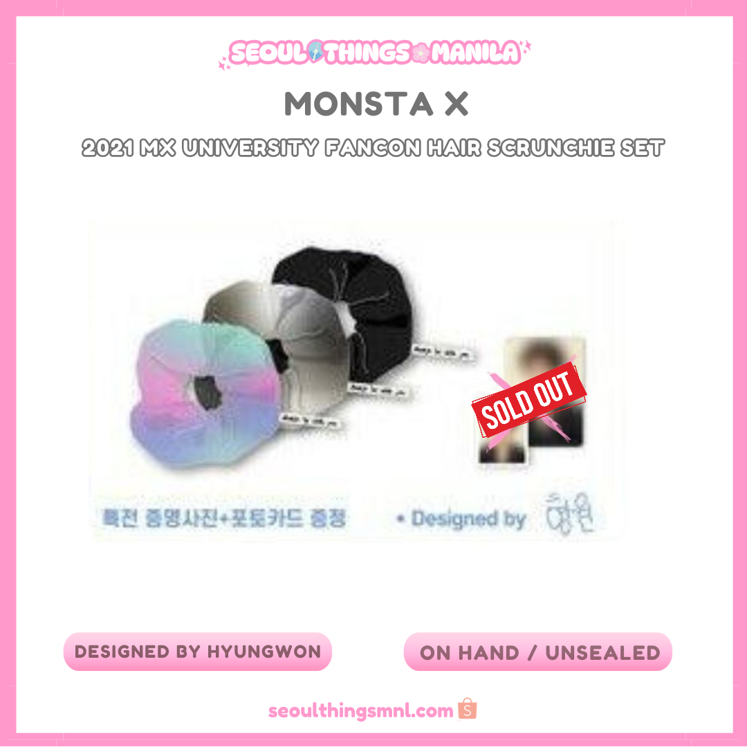 [ON HAND] Unsealed MD - MONSTA X - Hyungwon own design - 2021 MX University Fancon Hair Scrunchie Set