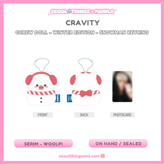 [ON HAND] Sealed MD - CRAVITY - Ccrew Doll - Winter Edition - Snowman Keyring - Serim - Woolpi version