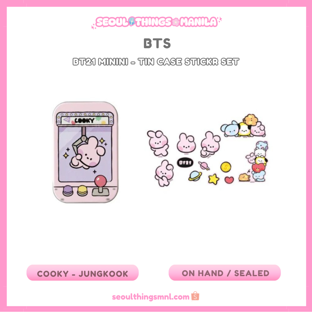 [ON HAND] Sealed MD - BTS - BT21 minini - Tin Case Sticker Set - Jungkook - Cooky version
